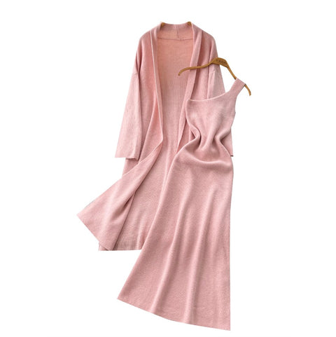 Shawl & Slip Dress Knitted 2Pcs