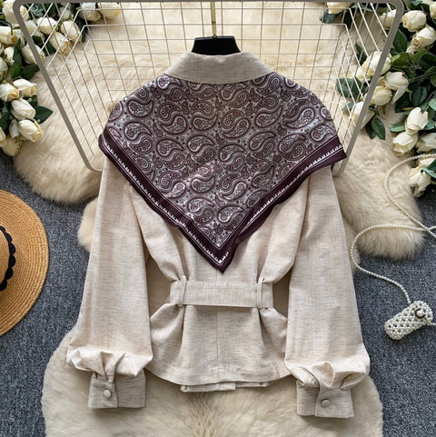 Casual Shirt with Print Scarf