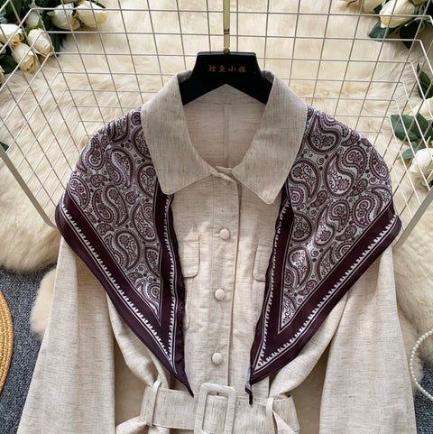 Casual Shirt with Print Scarf