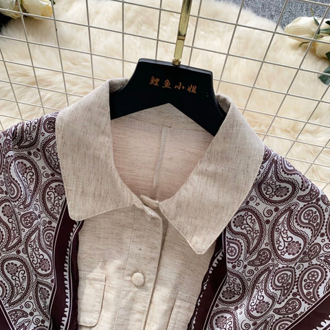 Casual Shirt with Print Scarf