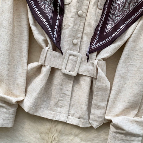 Casual Shirt with Print Scarf