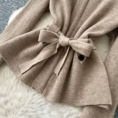 Stand-collar Sweater & Trousers 2Pcs