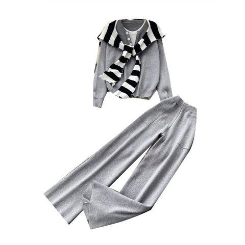 Sweater & Wide-leg Trousers 2Pcs