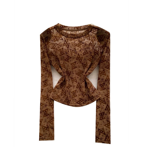 Geometric Pattern Print Slim Top