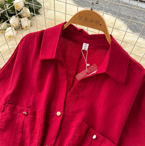 Lapeled Shirt & Trousers Casual 2Pcs