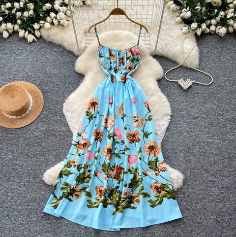 Elegant Floral Print Slip Dress