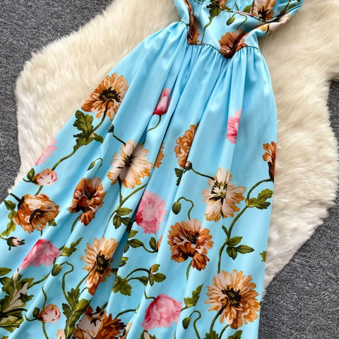 Elegant Floral Print Slip Dress