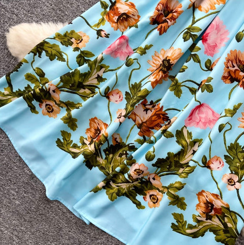 Elegant Floral Print Slip Dress