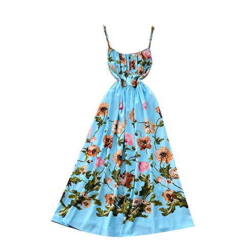 Elegant Floral Print Slip Dress