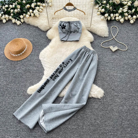 Choker & Tank Top & Trousers Sportswear 2Pcs