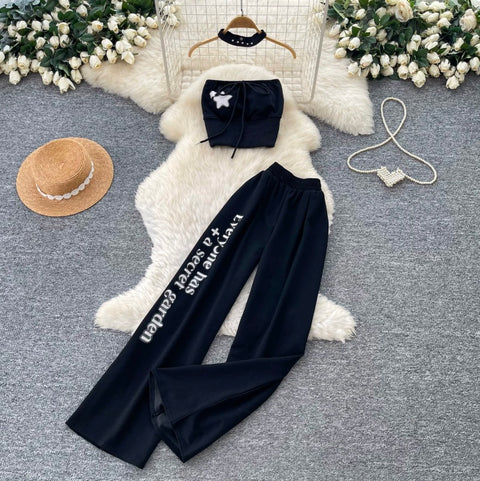 Choker & Tank Top & Trousers Sportswear 2Pcs