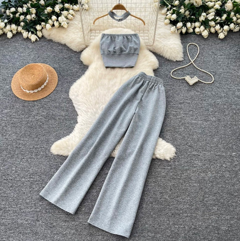 Choker & Tank Top & Trousers Sportswear 2Pcs