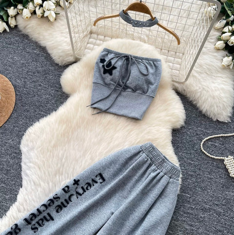 Choker & Tank Top & Trousers Sportswear 2Pcs