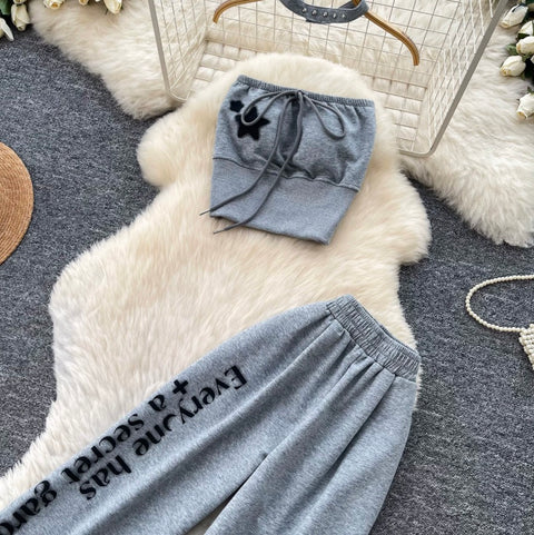 Choker & Tank Top & Trousers Sportswear 2Pcs