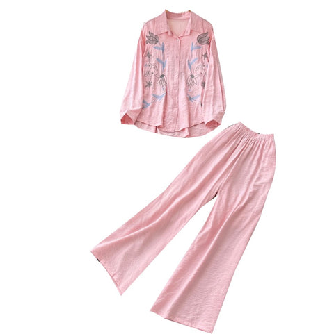 Embroidered Shirt & Trousers Soft 2Pcs