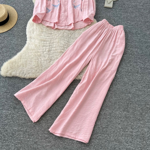 Embroidered Shirt & Trousers Soft 2Pcs
