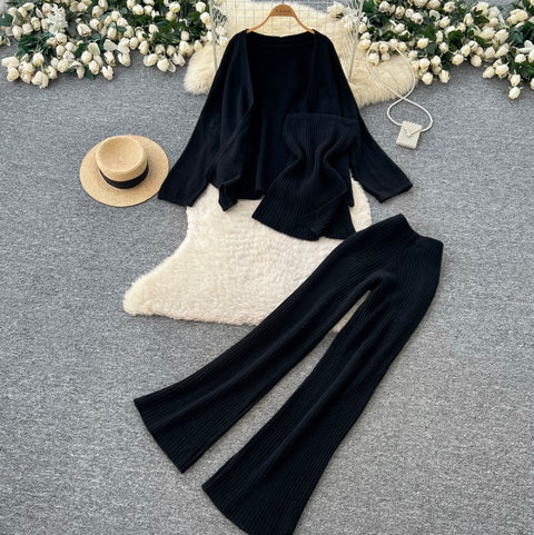 Cardigan & Camisole & Trousers Knitted 3Pcs