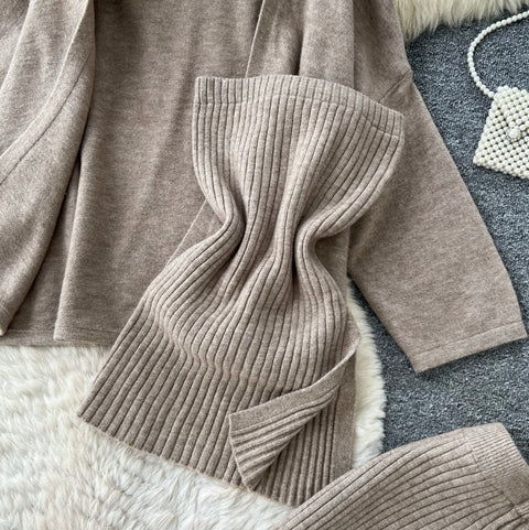 Cardigan & Camisole & Trousers Knitted 3Pcs