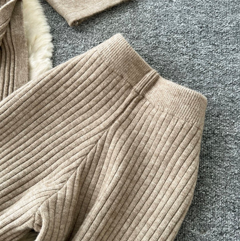 Cardigan & Camisole & Trousers Knitted 3Pcs
