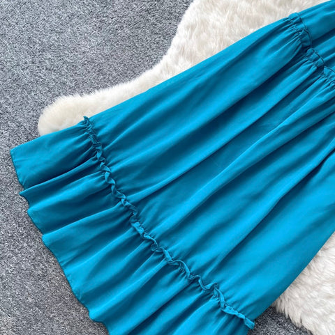 Blue Bikini & A-line Skirt 2Pcs