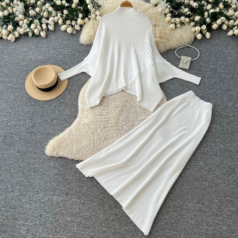 Niche Knitwear & Skirt Knitted 2Pcs