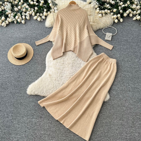 Niche Knitwear & Skirt Knitted 2Pcs