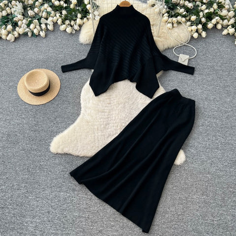 Niche Knitwear & Skirt Knitted 2Pcs