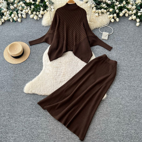 Niche Knitwear & Skirt Knitted 2Pcs