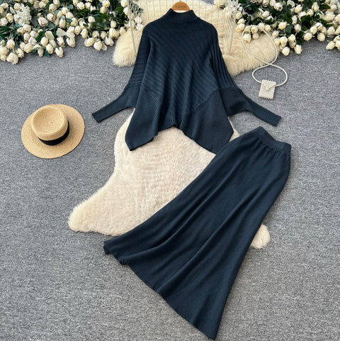 Niche Knitwear & Skirt Knitted 2Pcs