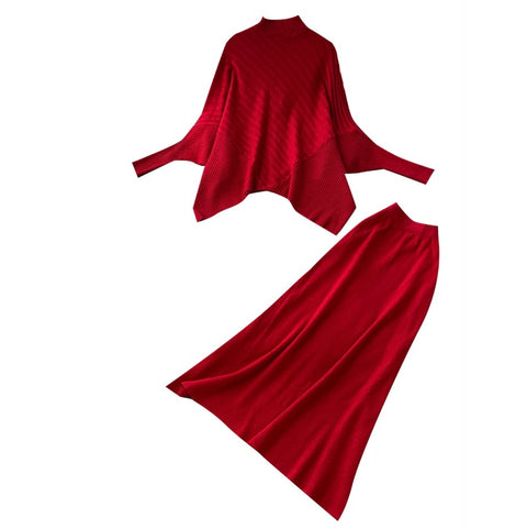 Niche Knitwear & Skirt Knitted 2Pcs