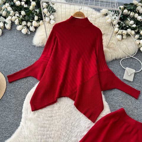 Niche Knitwear & Skirt Knitted 2Pcs