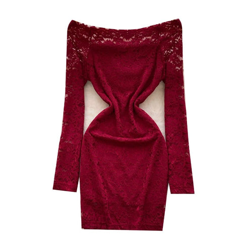 Off-shoulder Embroidered Lace Dress
