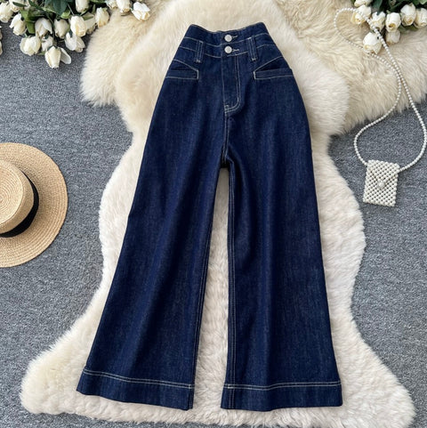 Casual Wide-leg Straight Jeans