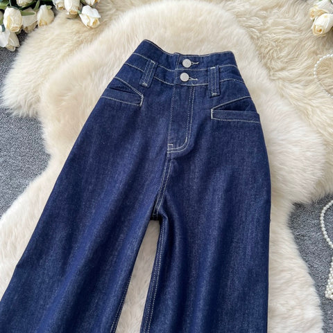 Casual Wide-leg Straight Jeans