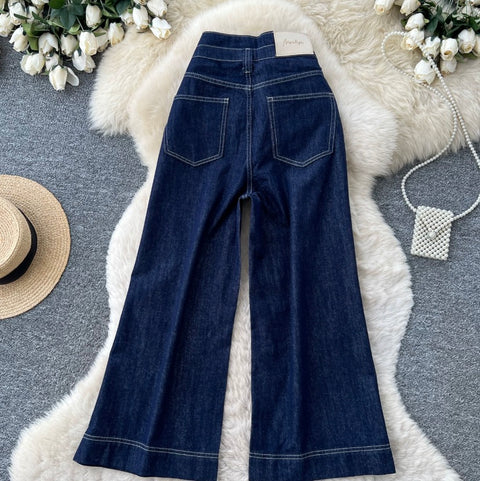 Casual Wide-leg Straight Jeans