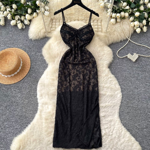 Sexy Embroidered Lace Slip Dress