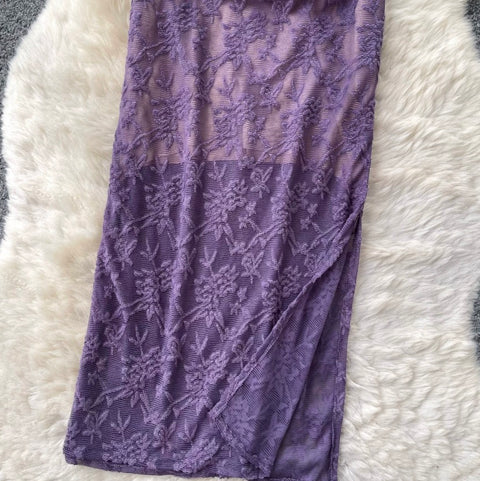 Sexy Embroidered Lace Slip Dress