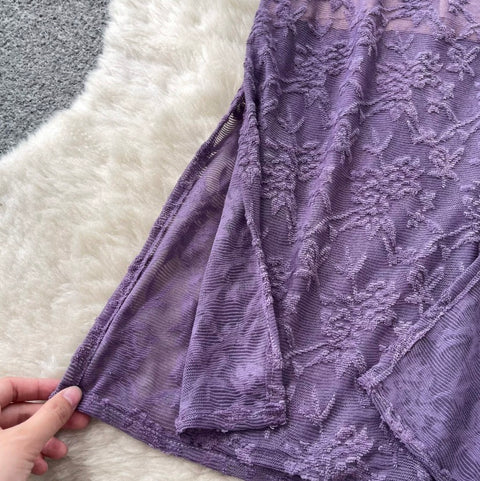 Sexy Embroidered Lace Slip Dress