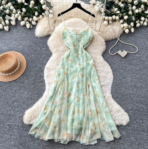 Bow-tie Floral Print Slip Dress