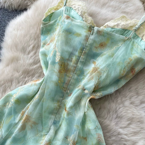 Bow-tie Floral Print Slip Dress