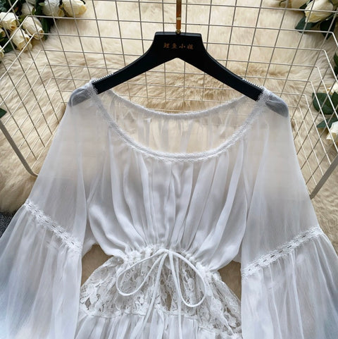 Fairy Lace Crochet Loose-fit Shirt
