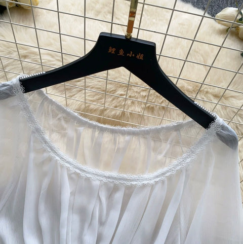 Fairy Lace Crochet Loose-fit Shirt