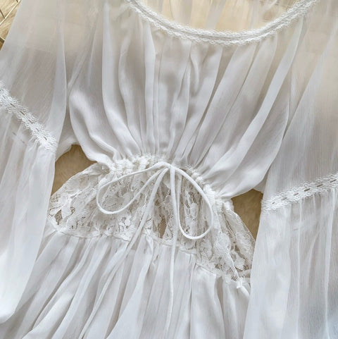 Fairy Lace Crochet Loose-fit Shirt