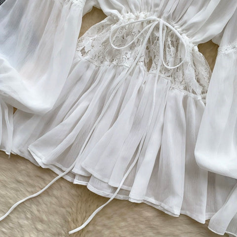 Fairy Lace Crochet Loose-fit Shirt