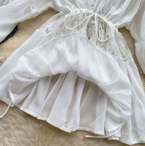 Fairy Lace Crochet Loose-fit Shirt