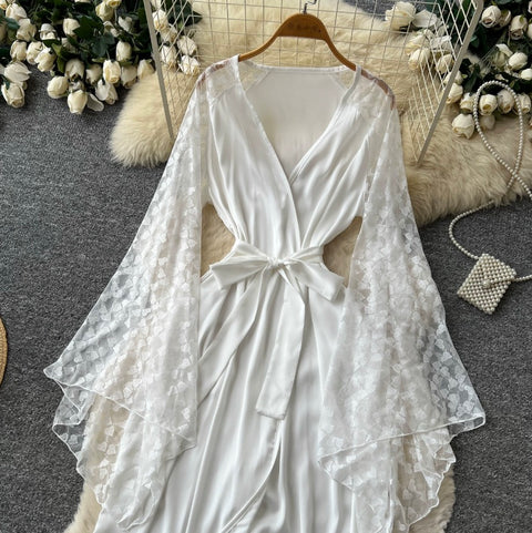 V-neck Lace Patchwork Dress