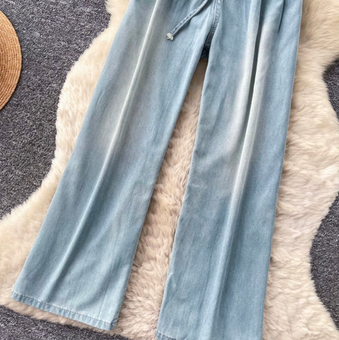 High-waist Light Blue Jeans