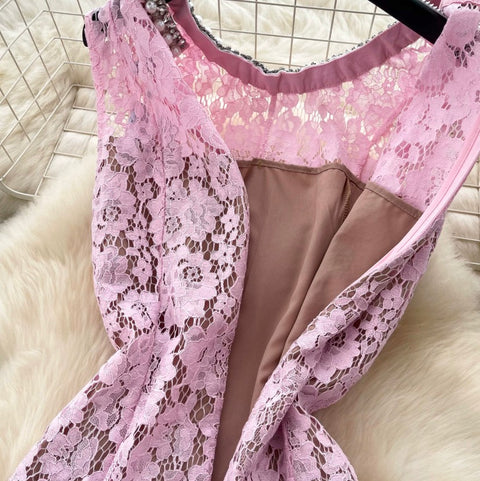 Sleeveless Water-soluble Lace Dress