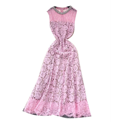 Sleeveless Water-soluble Lace Dress