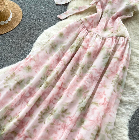Fairy Faloral Dress with Ribbon